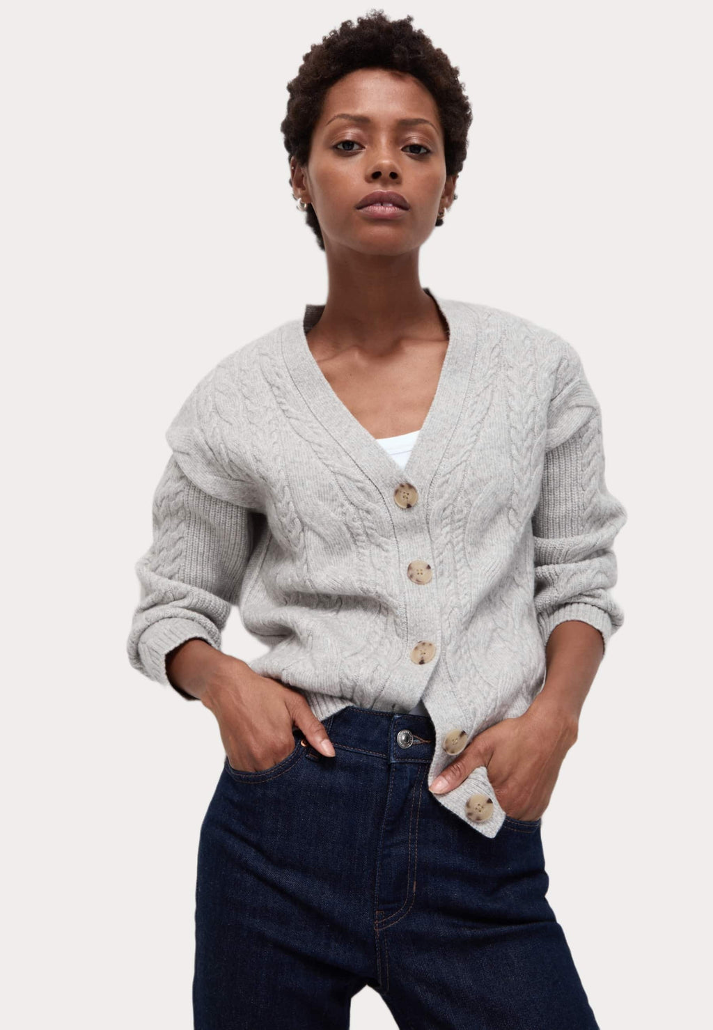 Marks & Spencer TEXTURED V-NECK RELAXED FIT