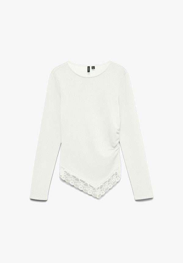 Vero Moda VMMILLE - Long sleeved top - snow white