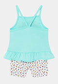 Converse PEPLUM TANK & PRINTED BIKER SET