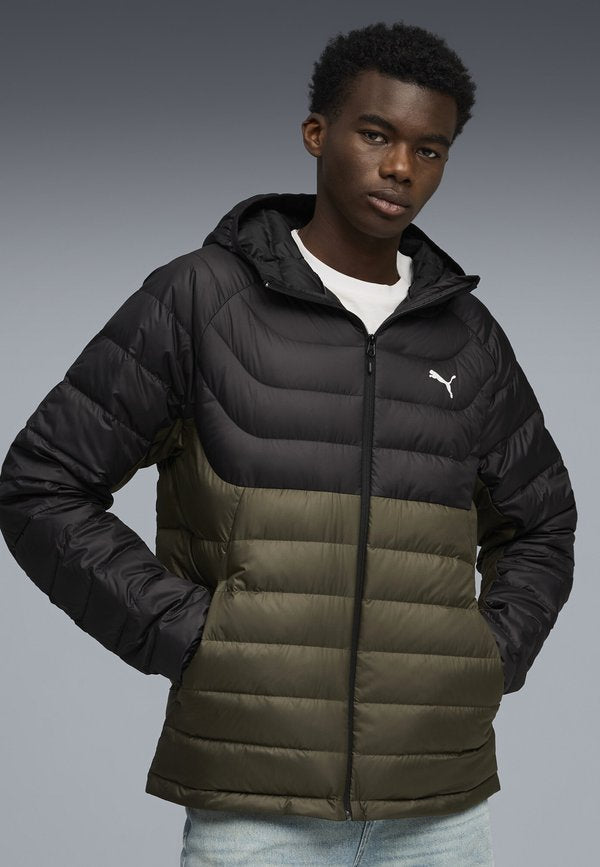 Puma MIT KAPUZE - Down jacket - dark olive