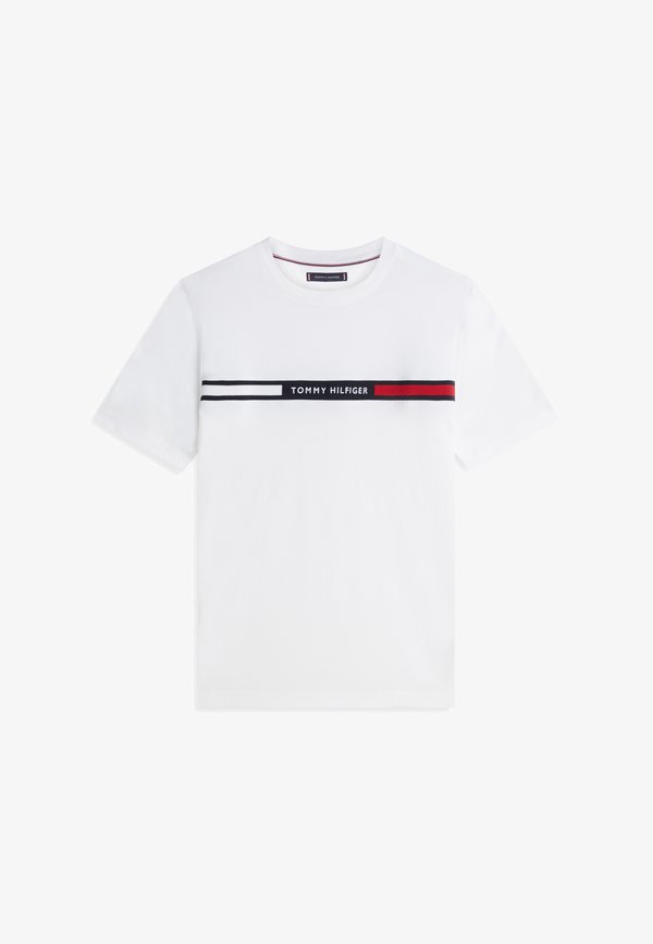 Tommy Hilfiger HILFIGER CHEST INSERT TEE - Print T-shirt - white