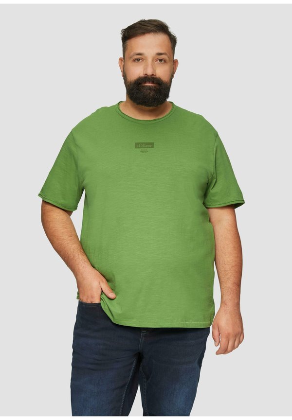 s.Oliver STRUCTUUR - Basic T-shirt - bambusgrün
