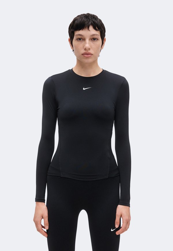 Nike Performance ONE FITTED - Long sleeved top - black/white