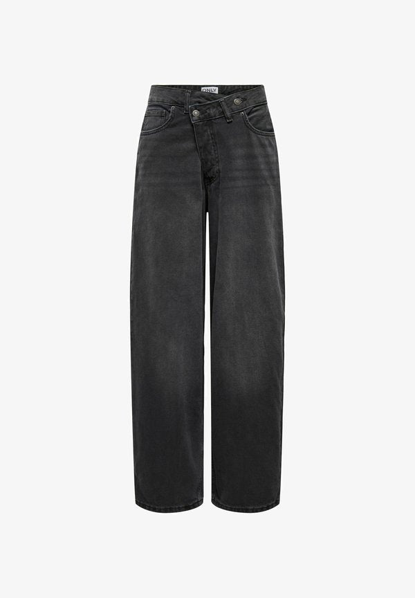 ONLY gy fit ONLGIORGIA Mid waist - Wide Leg - washed black