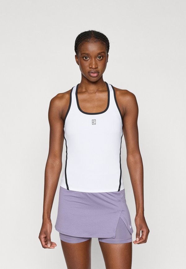 Nike Performance NIKECOURT ADVANTAGE TANK NOVELTY - Top - white/black