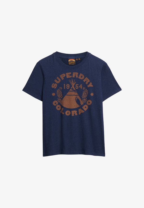 Superdry & Co LO-FI OUTDOOR MONO - Print T-shirt - rich navy marl