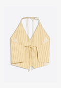 Bershka WAISTCOAT - Waistcoat - light yellow