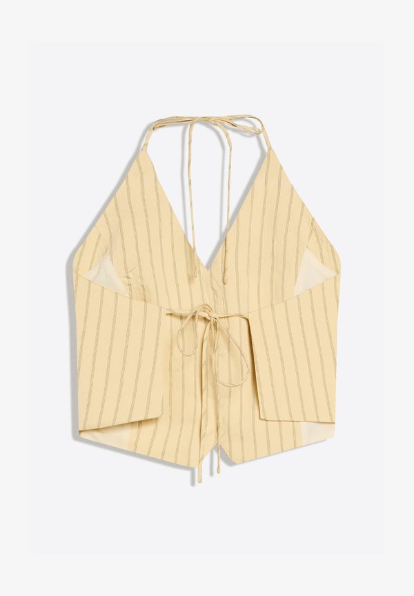 Bershka WAISTCOAT - Waistcoat - light yellow