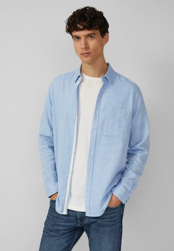 s.Oliver REGULAR FIT: GEMUSTERTES LANGARM MIT BRUSTTASCHE - Shirt - hellblau