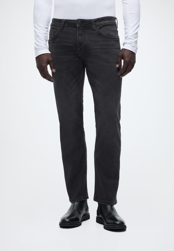 TOM TAILOR TTMARVIN STRAIGHT FIT - Straight leg jeans - used dark stone black denim