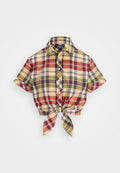 Polo Ralph Lauren CROPPED PLAID COTTON TIE FRONT TOP
