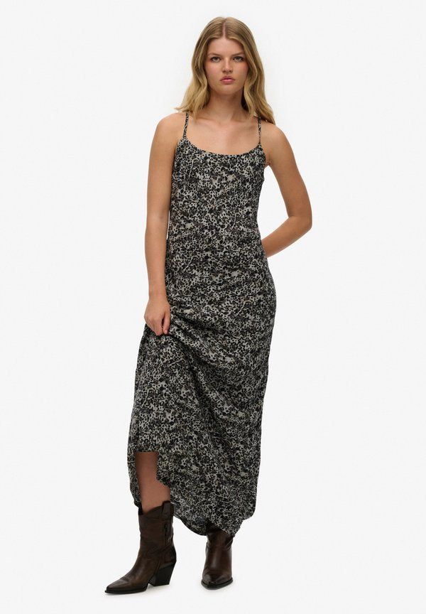 Superdry & Co BIAS CUT - Maxi dress - grey animal print
