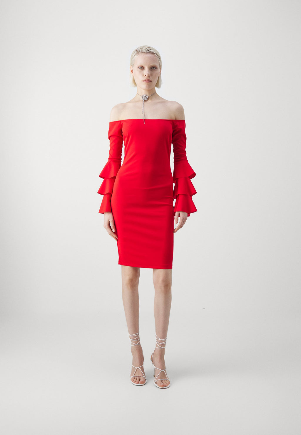 WAL G. OFF SHOULDER MIDI