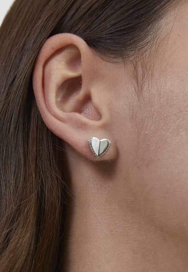 s.Oliver FOLDED HEART - Earrings - silber-coloured