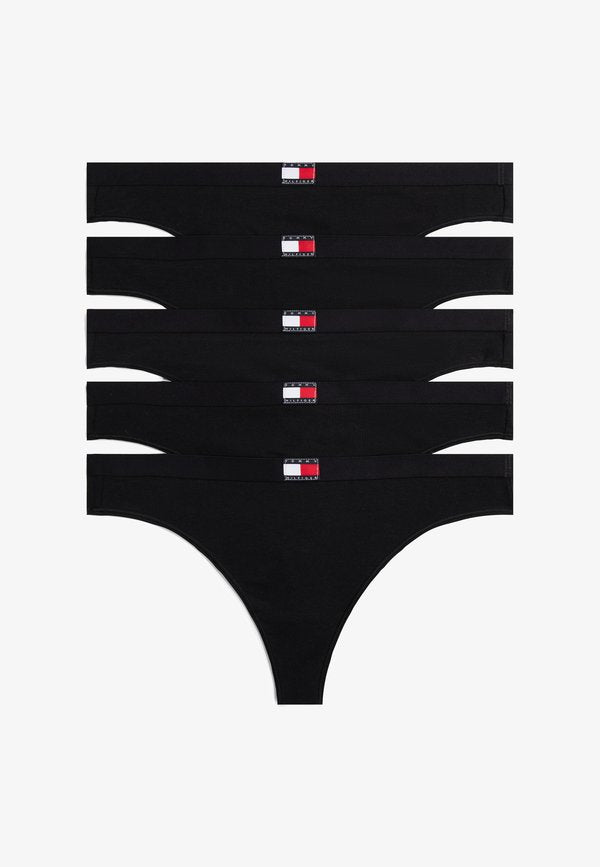 Tommy Hilfiger HERITAGE 5 PACK - Thong - black
