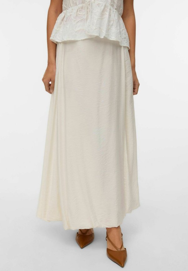 Vero Moda Straight VMJOSIE High waist Long - Maxi skirt - snow white