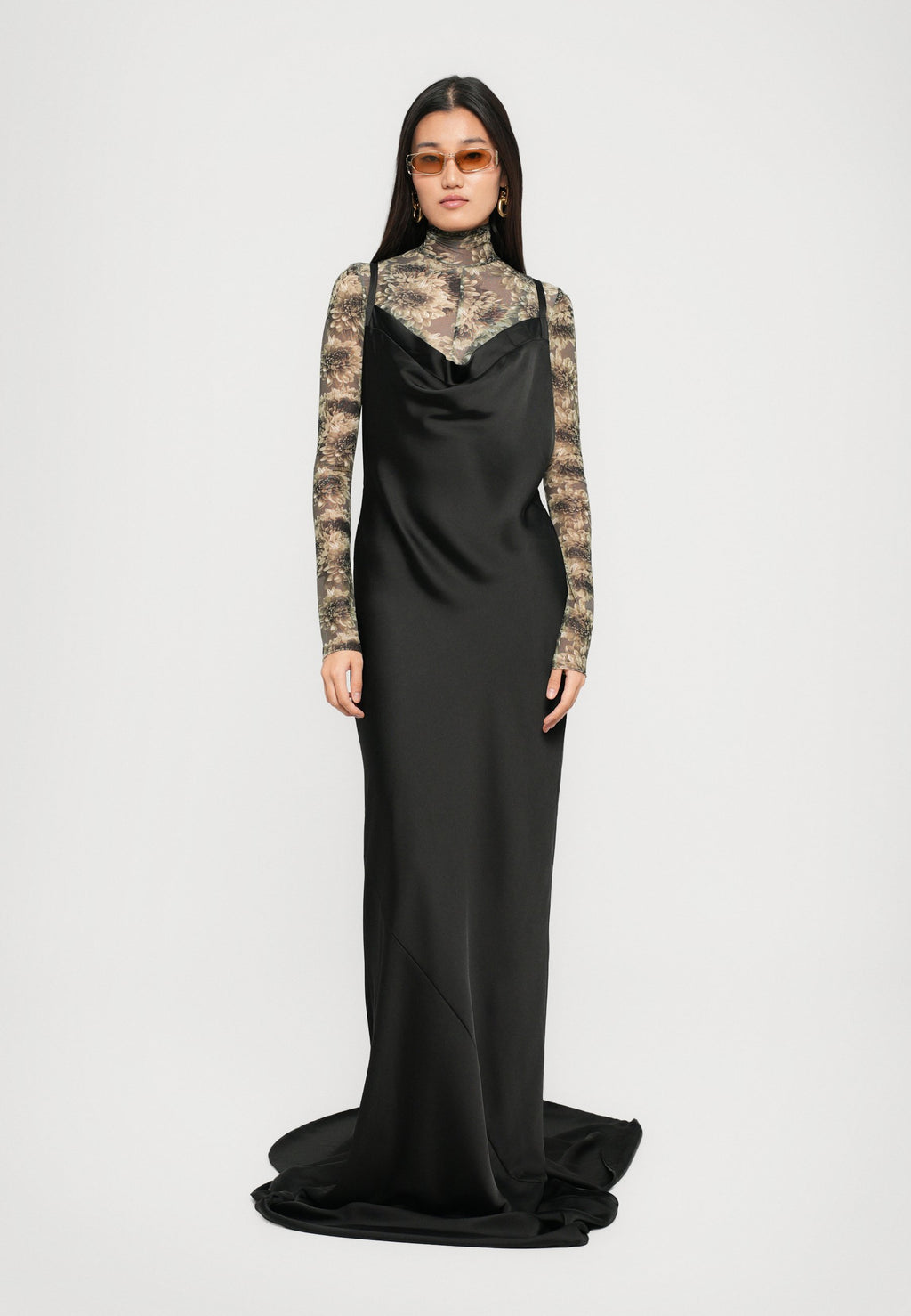 Norma Kamali CROSS BACK BIAS GOWN TRAIN