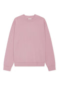 Rosa Sweatshirt aus weichem Material, mit Rundhalsausschnitt, langen Ärmeln, gerippten Bündchen und lockerem Schnitt. Keine Muster oder Grafiken vorhanden.