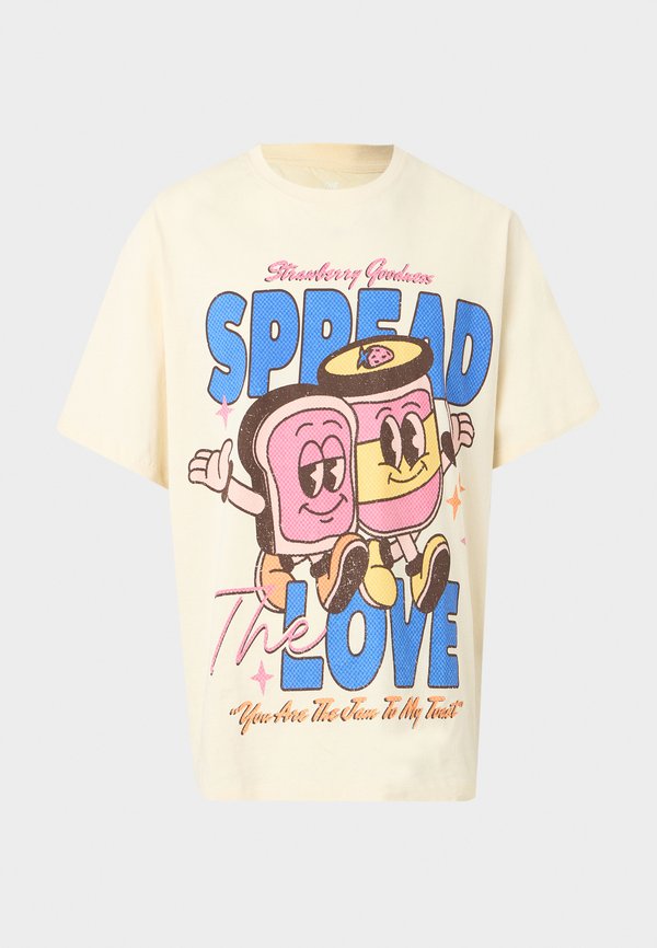 Jack & Jones JORBIG CARTOON TEE CREW NECK  - Print T-shirt - antique white