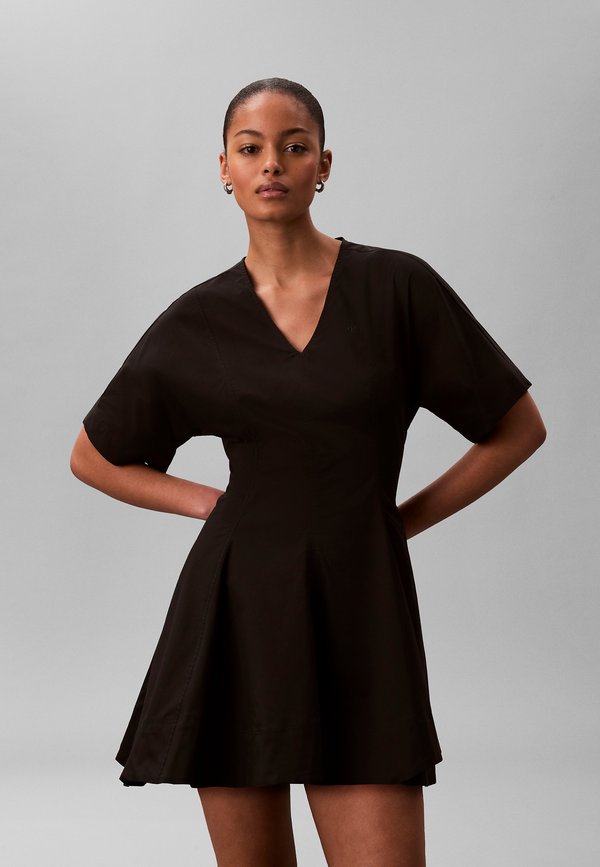 Calvin Klein Jeans SHORT SLEEVE MINI  - Day dress - black