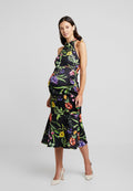 True Violet Maternity TRUE HIGH NECK MIDI BODYCON WITH PEPLUM