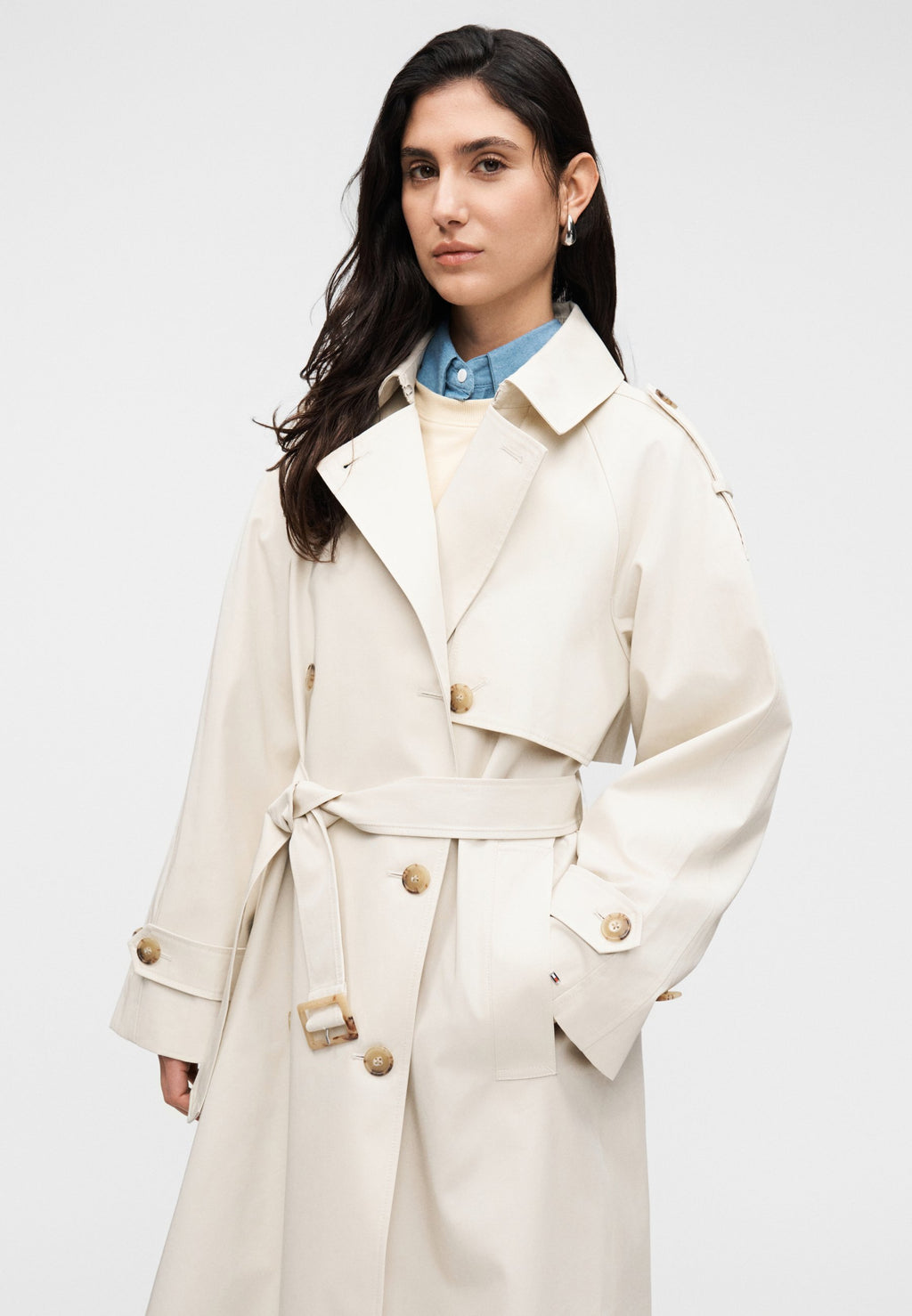 WATER REPELLENT TWILL OVERSIZED TRENCH COAT Media 5