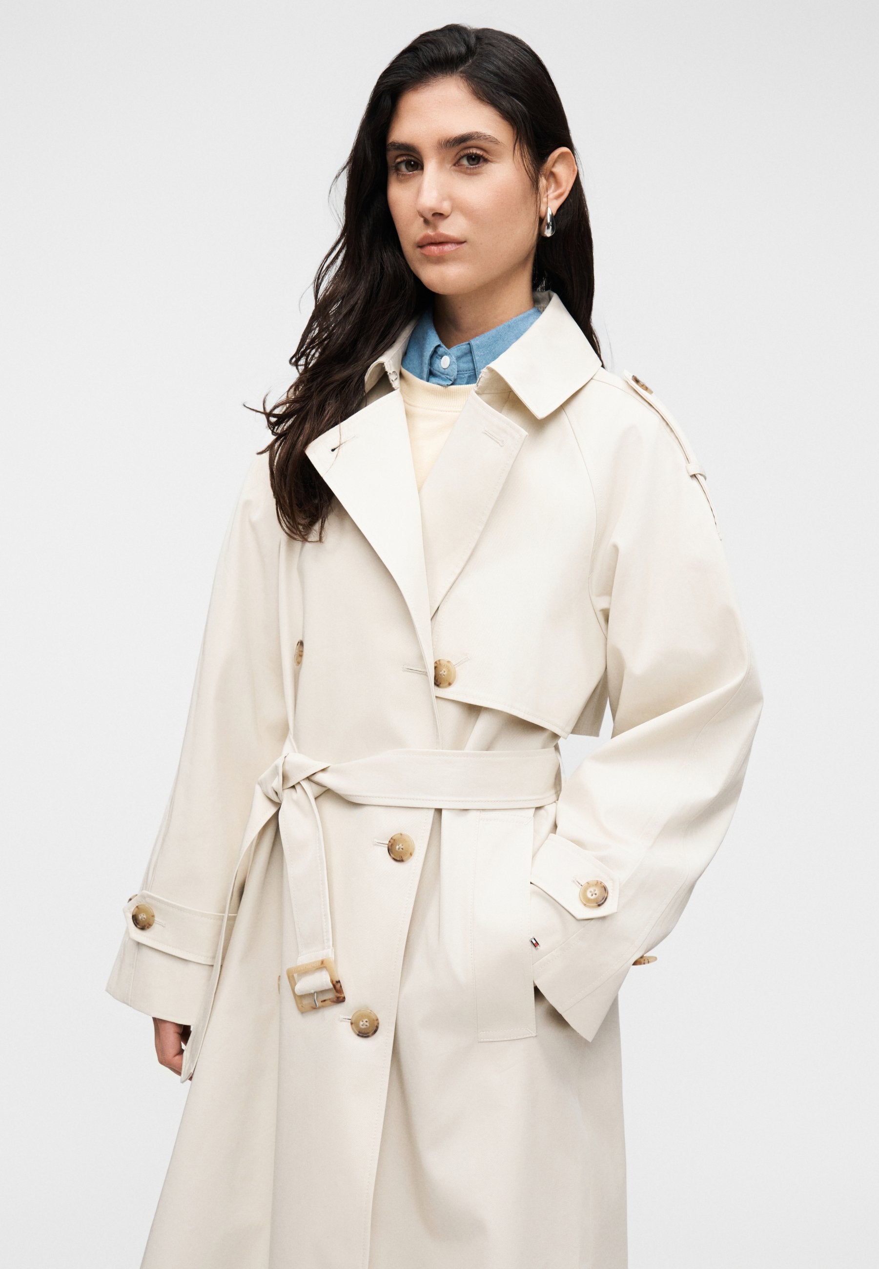 WATER REPELLENT TWILL OVERSIZED TRENCH COAT Media 5