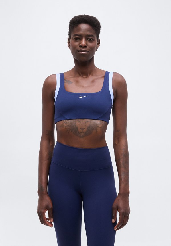Nike Performance BRA - Light support sports bra - midnight navy/aluminum/white