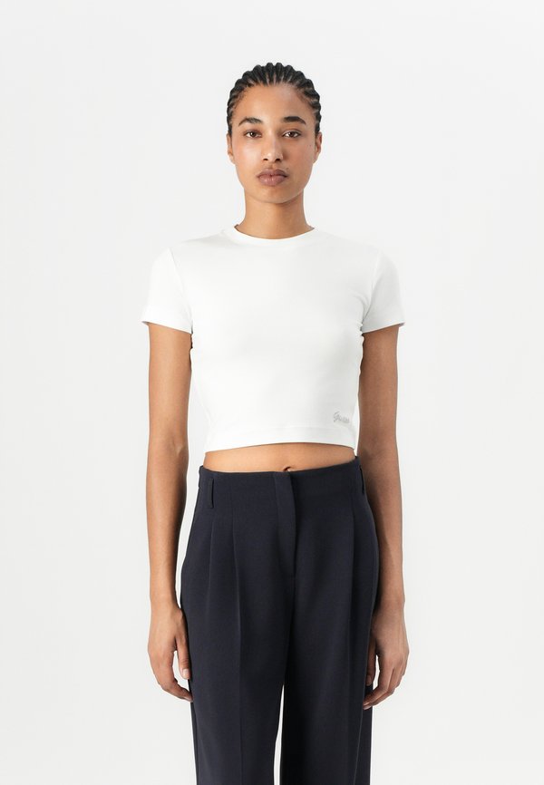 Guess SS BASIC MINI LOGO TEE - Basic T-shirt - pure white