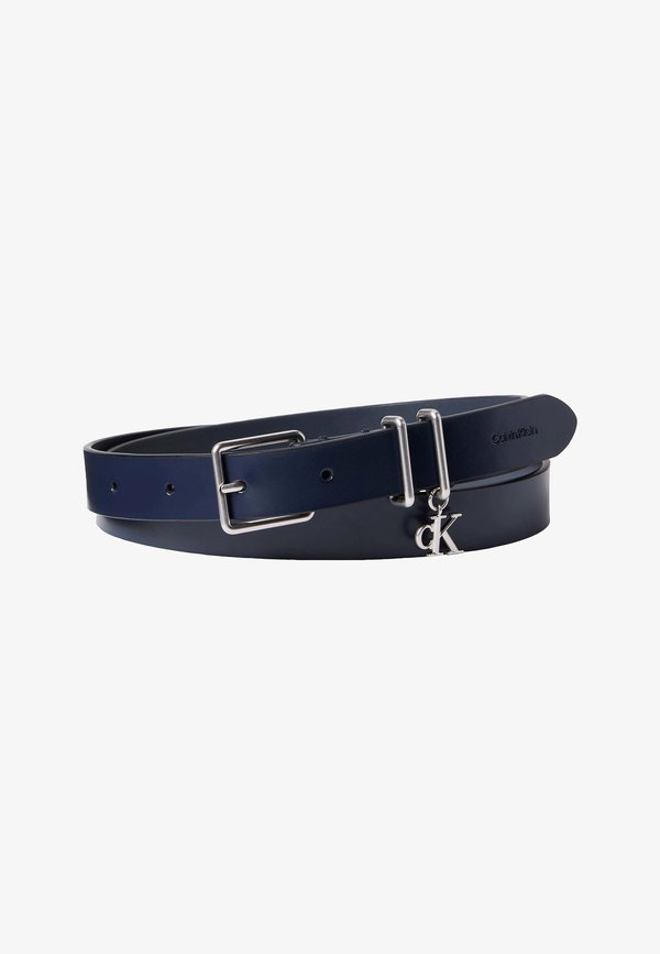 Calvin Klein MONOGRAM KEEPER BELT - Belt - dark blue