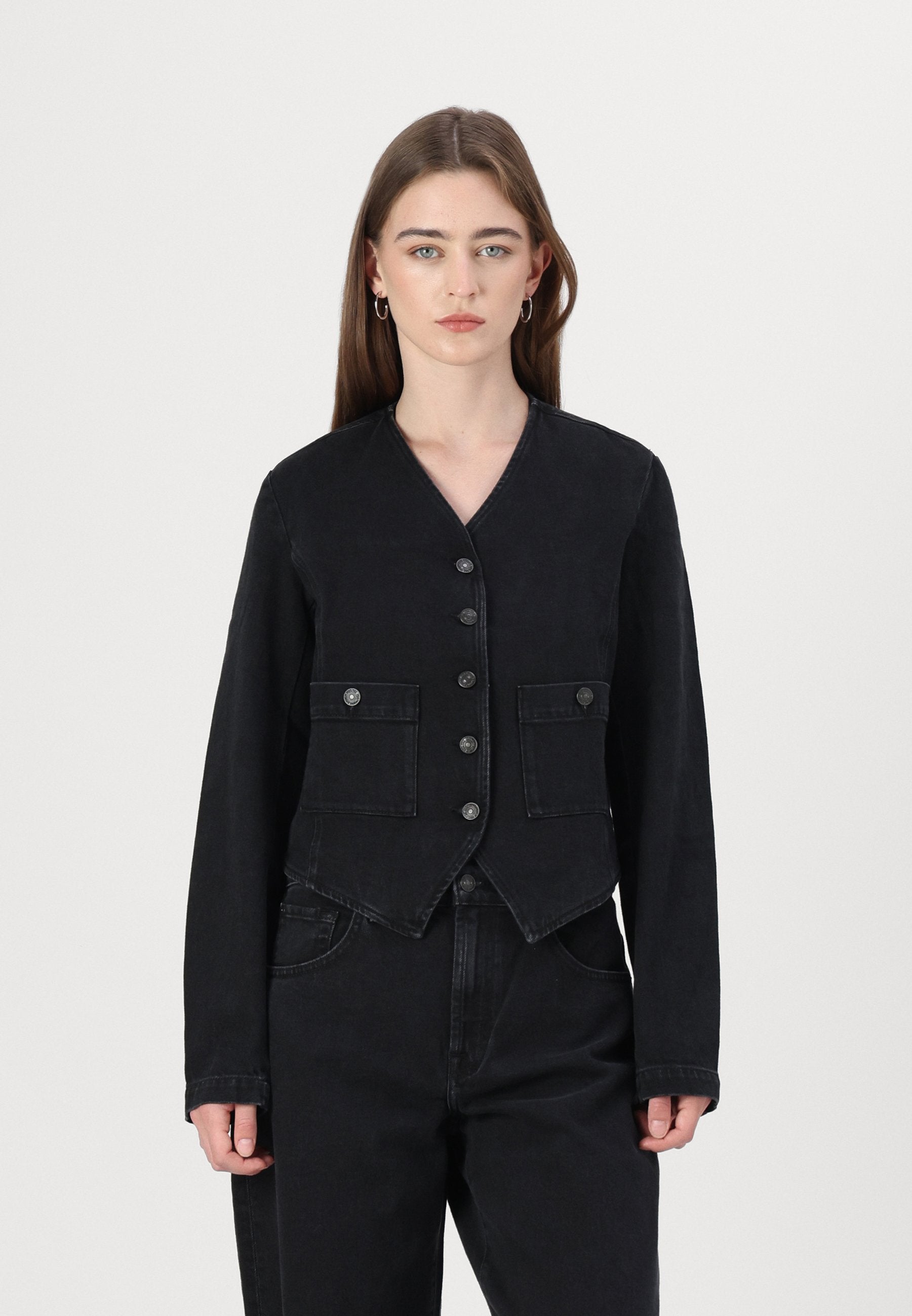 7 for all mankind COLLARLESS JACKET THUNDER