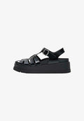 Bershka FISHERMAN CAGE -  SANDALS - Wedge sandals - black