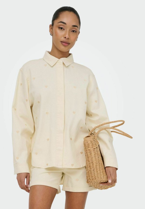 ONLY Denim ONLVERA Denim - Button-down blouse - ecru