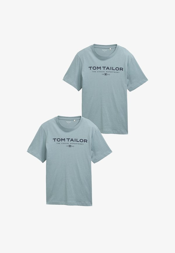 TOM TAILOR 2ER-PACK - Print T-shirt - grau