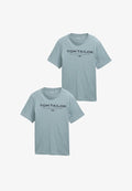 TOM TAILOR 2ER-PACK - Print T-shirt - grau