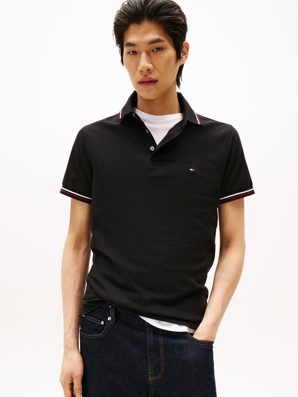 Tommy Hilfiger TIPPED SLIM FIT  - Polo shirt - black