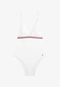 Tommy Hilfiger GLOBAL STRIPE PLUNGE TRIANGLE  - Swimsuit - pvh classic white