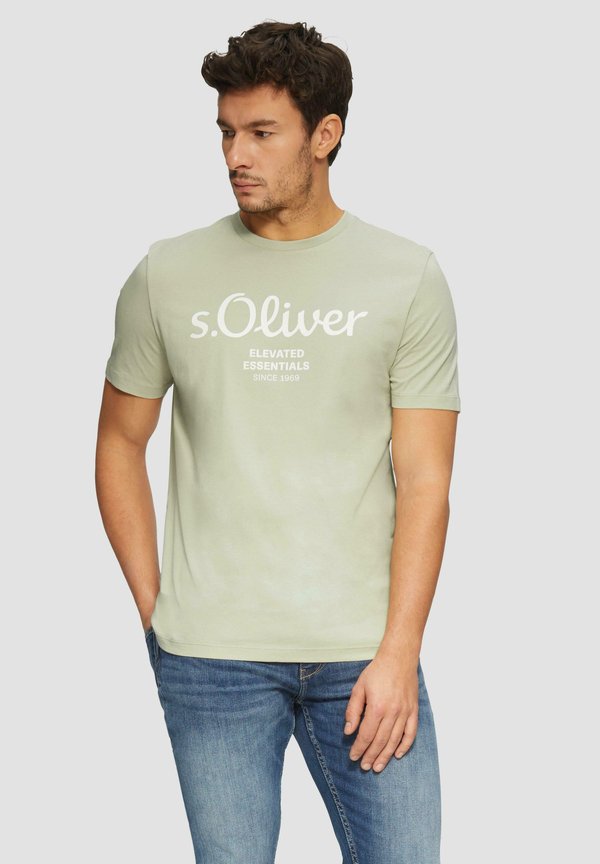 s.Oliver Print T-shirt - helles beige