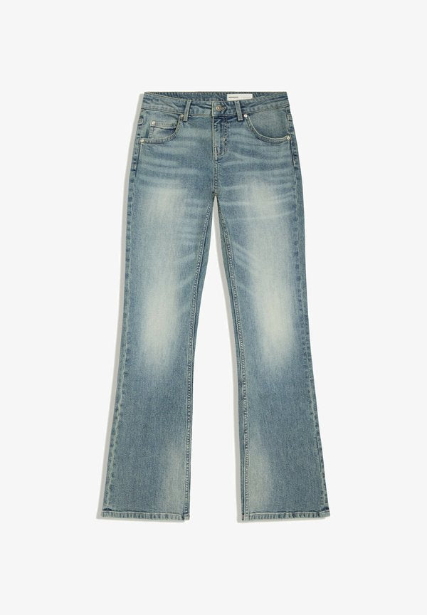 Bershka LOW-RISE SLIM FIT BOOT-CUT JEANS - JEANS - Bootcut jeans - blue denim