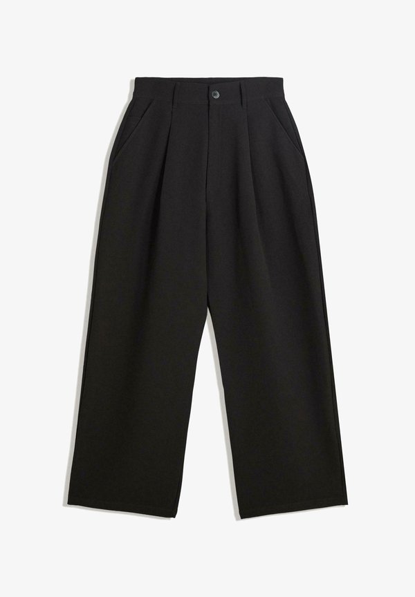 Bershka SUPER BAGGY TAILORED - Trousers - black