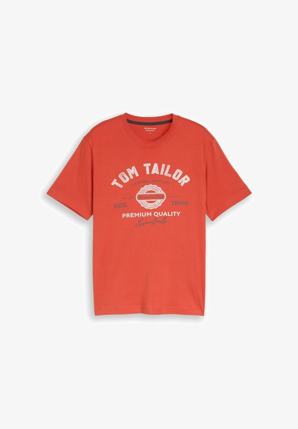 TOM TAILOR T-SHIRT MIT LOGO-PRINT - Print T-shirt - chili orange