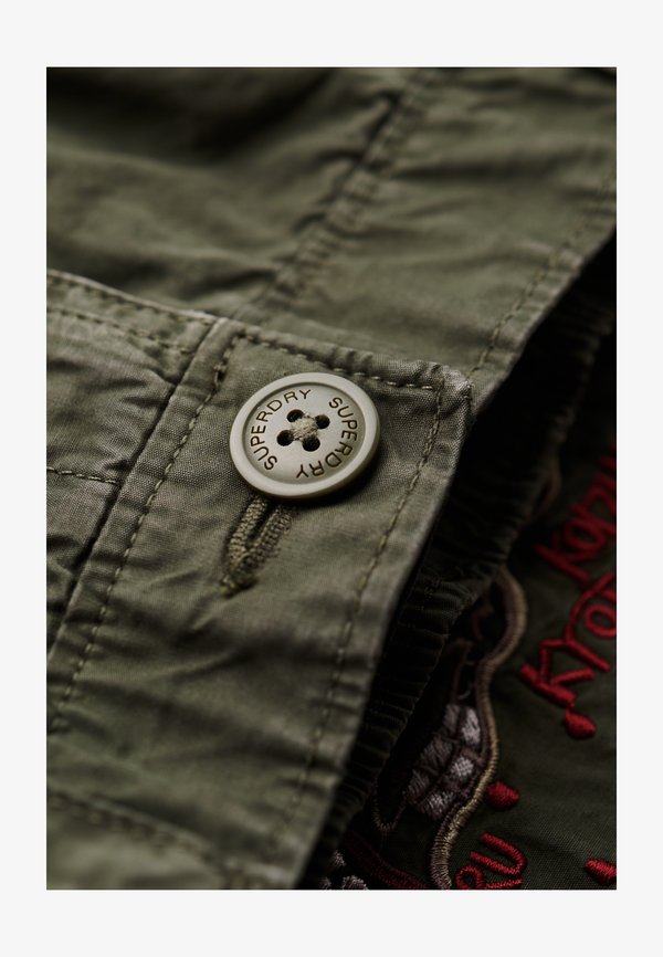 Superdry & Co EMBROIDERED - Cargo trousers - surplus goods olive green