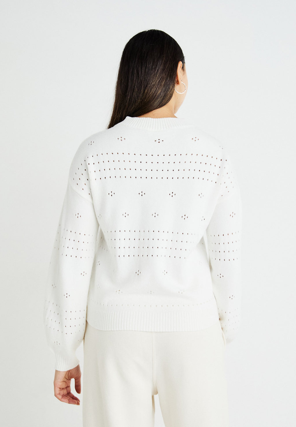 VILA VIRIL O-NECK POINTELLE