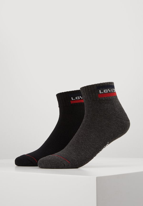 Levi's® MID CUT LOGO 2 PACK - Socks - mid grey / black