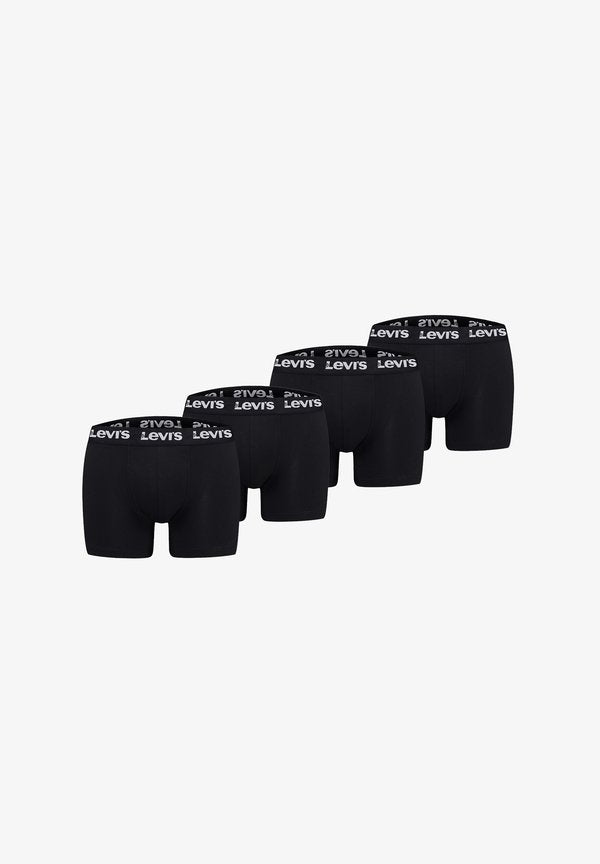 Levi's® LEVIS HERREN BOXERSHORTS REPEAT LOGO BOXER UNTERWÄSCHE PANTS 4-ER PACK  - Trunks - black