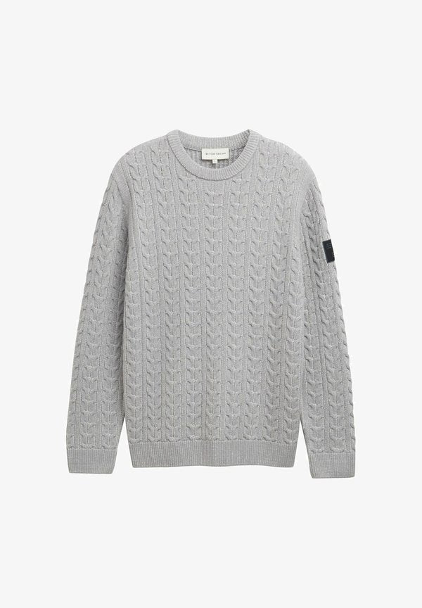TOM TAILOR Jumper - grey offwhite plated