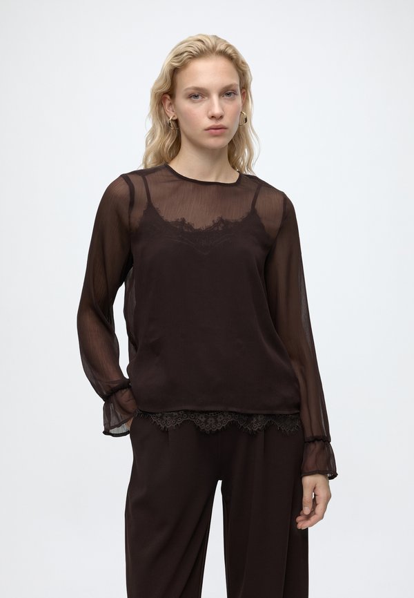 Vero Moda VMLALIE - Blouse - chocolate torte