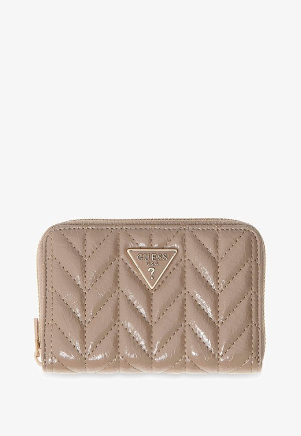 Guess CHERYL SLG MEDIUM ZIP AROUND - Wallet - beige