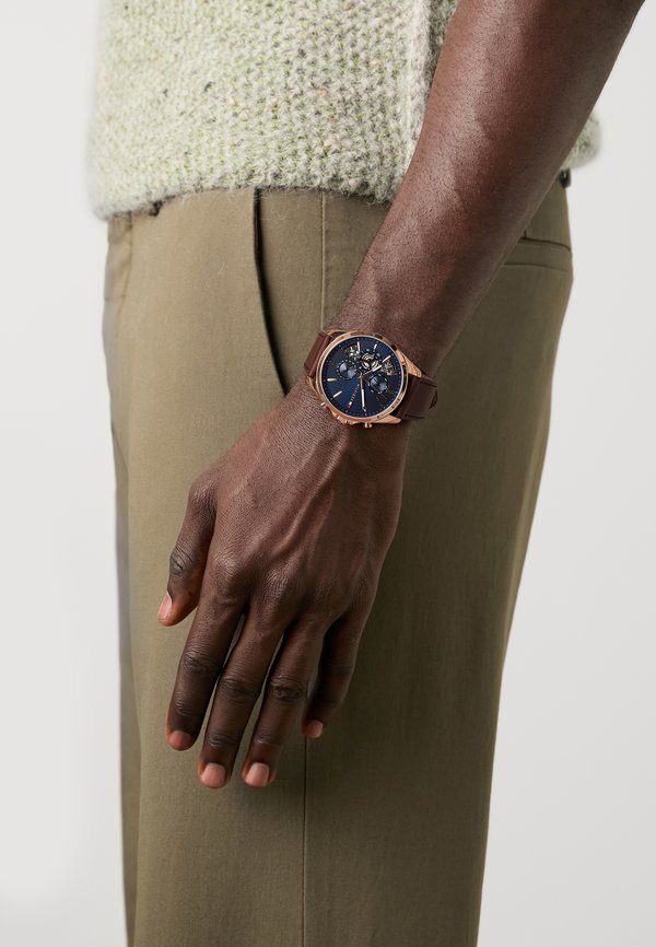 Tommy Hilfiger BAKER - Watch - brown/rose gold-coloured