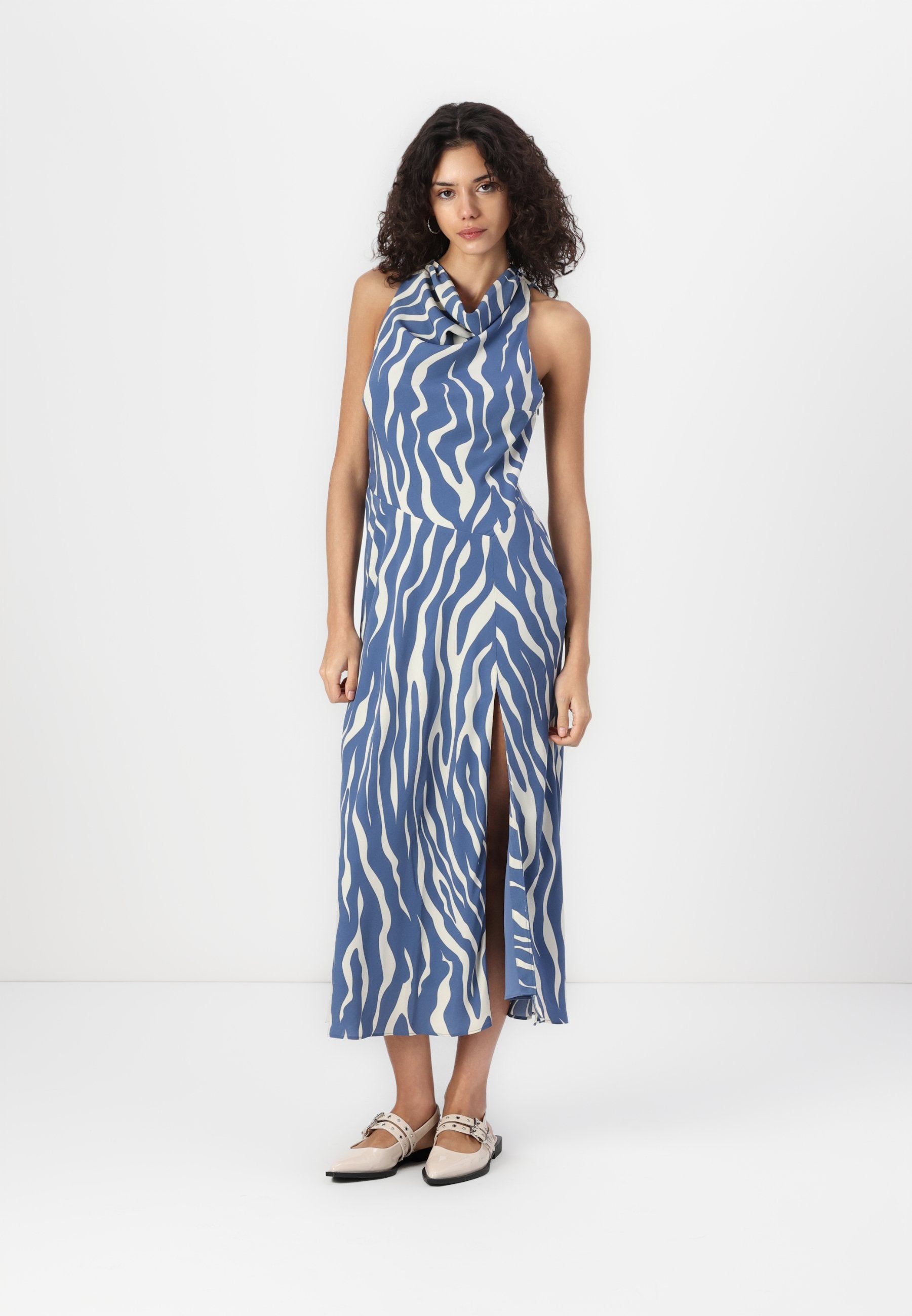 Abercrombie & Fitch Cowl Neck Midi Dress